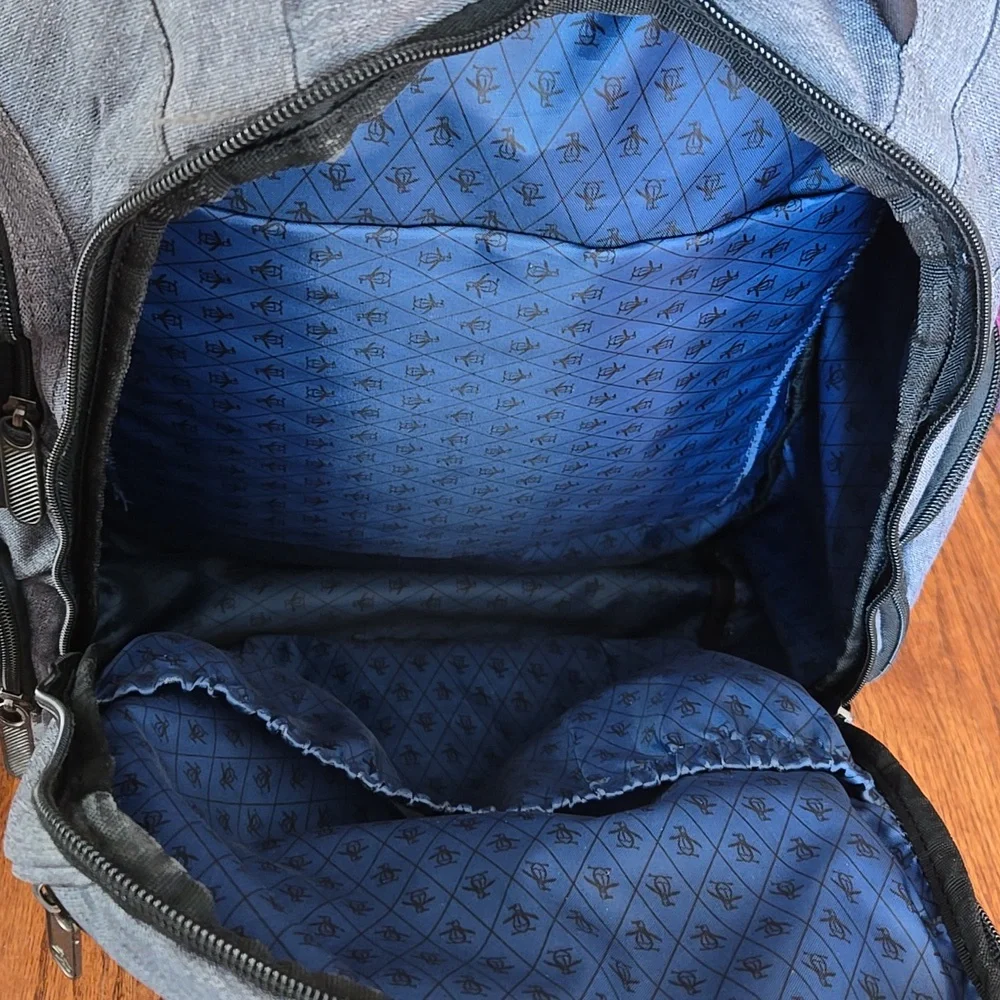 Original Penguin Gray & Black Laptop Shoulder Work School Backpack